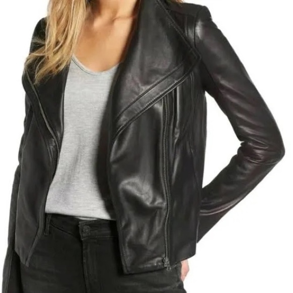Trouvé Black Leather Moto Jacket